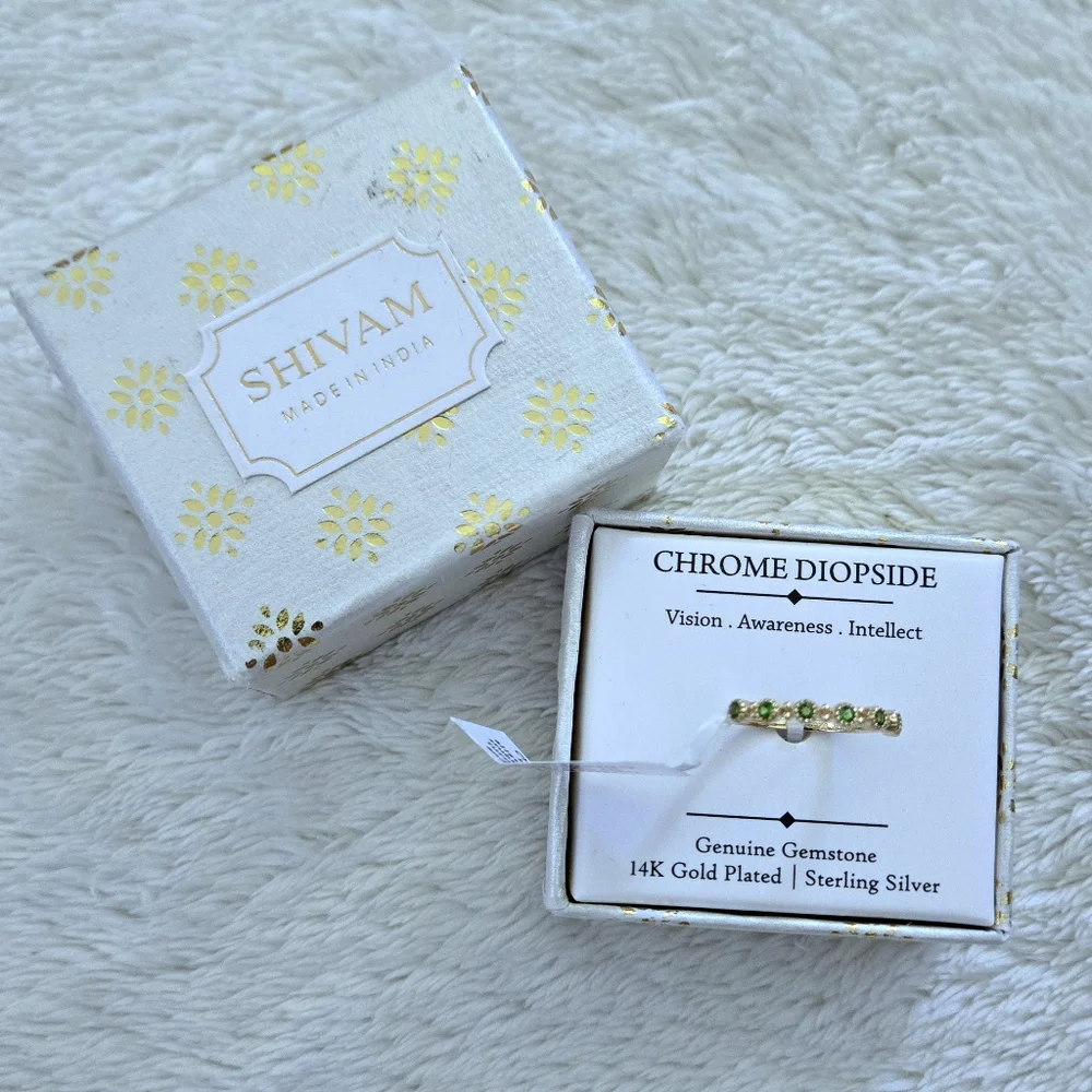 Shivam Chrome Diopside💚 Half Eternity♾️ Ring - NIB - Picture 4 of 15